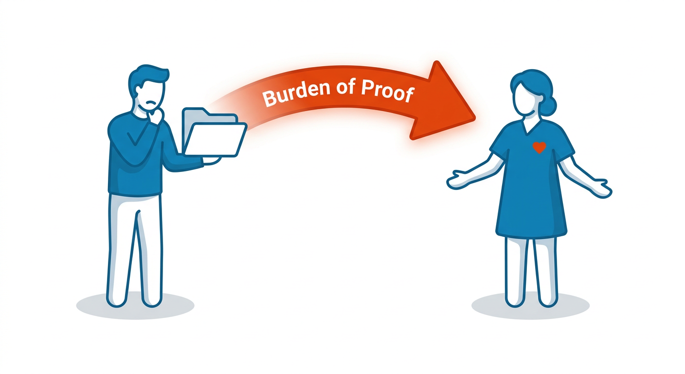 Undue Influence in California: Recognizing the Signs and Legal Remedies 2 Illustration showing the shift of legal burden of proof between parties in a California probate case.