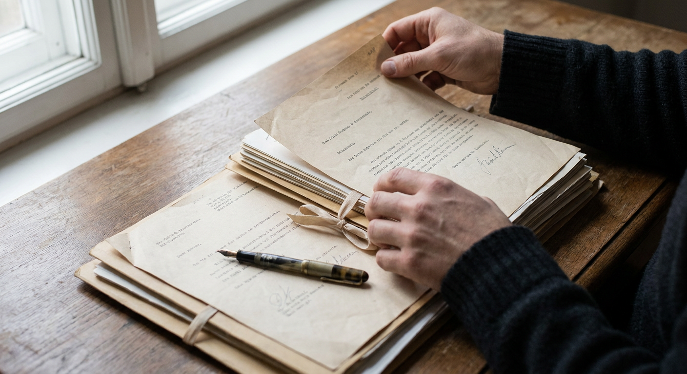 Navigating the California Probate Process Without a Will: Intestacy Laws Explained 2 A family member reviewing legal documents at a desk.